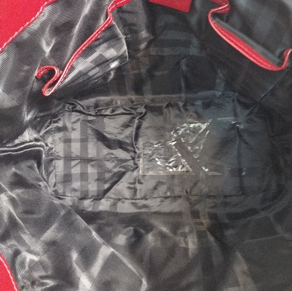 Burberry Red Shoulder Bag Quilted Large Grande Tote Bag Made In Italy Authentic - Picture 11 of 16
